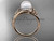 Irish Pearl Engagement Rings 14kt Rose Gold Diamond Celtic Trinity Knot Wedding Ring CTP7317