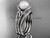 Pearl Celtic Double Band Engagement Ring Platinum Diamond Irish Trinity Knot Wedding Ring CTP7317S