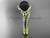 Black Cultured Pearl Celtic Wedding Set 14kt Yellow Gold Diamond Irish Trinity Knot Engagement Ring CTBP7317S