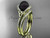Black Cultured Pearl Celtic Wedding Set 14kt Yellow Gold Diamond Irish Trinity Knot Engagement Ring CTBP7317S