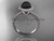 Black pearl antique engagement rings 14kt white gold diamond halo engagement ring ABP95