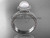 Ladies wedding ring sets pearl platinum diamond halo engagement ring AP95S
