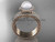 Pearl diamond wedding sets 14kt rose gold awesome halo engagement ring AP95S