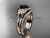 Butterfly Rings Rose Gold Black Diamond Wedding Set ADLR514S