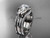 Double rings wedding set Platinum diamond butterfly engagement ring ADLR514S
