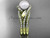 Pearl Double Rings Wedding Set 14kt Yellow Gold Diamond Leaf Engagement Ring AP317S