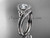 Diamond celtic trinity knot wedding Set, 14kt white gold irish engagement ring CT7317S