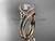 Diamond celtic trinity knot wedding Set, 14kt rose gold irish engagement ring CT7317S