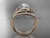 Moissanite celtic trinity knot wedding Set, 14kt rose gold irish diamond engagement ring CT7317S