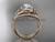 Moissanite celtic trinity knot wedding Set, 14kt rose gold irish diamond engagement ring CT7317S