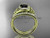 Black Diamond celtic trinity knot wedding Set, 14kt yellow gold irish diamond engagement ring CT7317S