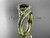 Black Diamond celtic trinity knot wedding Set, 14kt yellow gold irish diamond engagement ring CT7317S