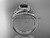 Black Diamond celtic trinity knot wedding Set, Platinum irish diamond engagement ring CT7317S