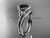 Black Diamond celtic trinity knot wedding Set, Platinum irish diamond engagement ring CT7317S