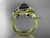 Black Pearl Floral Wedding Set Unique 14kt yellow gold Engagement Ring ABP324S