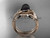 Black Pearl Celtic Wedding Set Unique 14kt rose gold Engagement Ring CTBP7324S