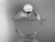 Pearl Celtic Engagement Ring Unique 14kt white gold Wedding Ring CTP7324