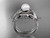 Pearl Celtic Wedding Set Unique Platinum Engagement Ring CTP7324S