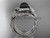 Vine and leaf black pearl wedding set Platinum diamond engagement ring ABP65S
