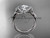 14kt white gold diamond unique engagement ring, wedding ring with a "Forever One" Moissanite center stone ADER155