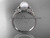 Pearl Celtic knot wedding ring 14k white gold engagement ring CTP7375