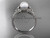 Pearl Celtic knot wedding ring 14k white gold engagement ring  CTP7375