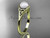 Pearl Celtic knot wedding ring 14k yellow gold engagement ring CTP7375