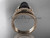 Black pearl celtic knot wedding set 14k rose gold bridal ring  CTBP7375S
