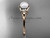 Pearl flower engagement ring 14k rose gold bridal ring AP375