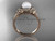 Pearl flower engagement ring 14k rose gold bridal ring AP375