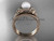 Flower pearl wedding set 14k rose gold bridal ring AP375S