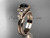 Black Diamond wedding set 14k rose gold bow engagement ring ADLR376S