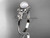 Bow engagement ring 14k white gold pearl wedding ring AP376