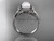 Bow engagement ring 14k white gold pearl wedding ring AP376