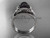 Bow ring 14k white gold tahitian black pearl bridal set ABP376S Bow ring 14k white gold tahitian black pearl bridal set ABP376S