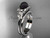 Bow ring 14k white gold tahitian black pearl bridal set ABP376S Bow ring 14k white gold tahitian black pearl bridal set ABP376S
