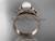 Flower wedding set 14kt rose gold pearl engagement ring AP377S