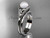 Flower wedding set platinum pearl engagement ring AP377S