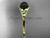 Flower engagement ring 14kt yellow gold tahitian black pearl bridal ring ABP377
