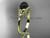 Flower engagement ring 14kt yellow gold tahitian black pearl bridal ring ABP377