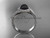 Vintage Black Pearl Ring 14kt White Gold Diamond Engagement Ring ABP379