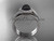 Antique Black Pearl Bridal Set Platinum Diamond Engagement Ring ABP379S