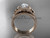 Flower moissanite bridal set 14k rose gold unusual engagement ring ADLR377S