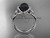 Vintage Black Pearl Ring Platinum diamond wedding ring ABP146