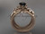 Awesome Black Diamond Engagement Ring Set, 14kt Rose Gold Floral, Leaf and Vine Wedding Ring ADLR253S