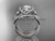 Simple modern diamond double band wedding ring 14kt white gold engagement ring ADER146S