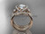 Solitaire moissanite diamond double band wedding ring 14kt rose gold engagement ring ADER146S