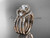 Solitaire moissanite diamond double band wedding ring 14kt rose gold engagement ring ADER146S