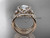 Solitaire moissanite diamond double band wedding ring 14kt rose gold engagement ring ADER146S