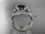 Solitaire Black Diamond double band wedding ring Platinum engagement ring ADER146S